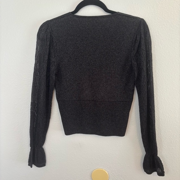 NWT Anthropologie Twofer Sweater | Charcoal Metallic | Size XXS - Picture 9 of 12